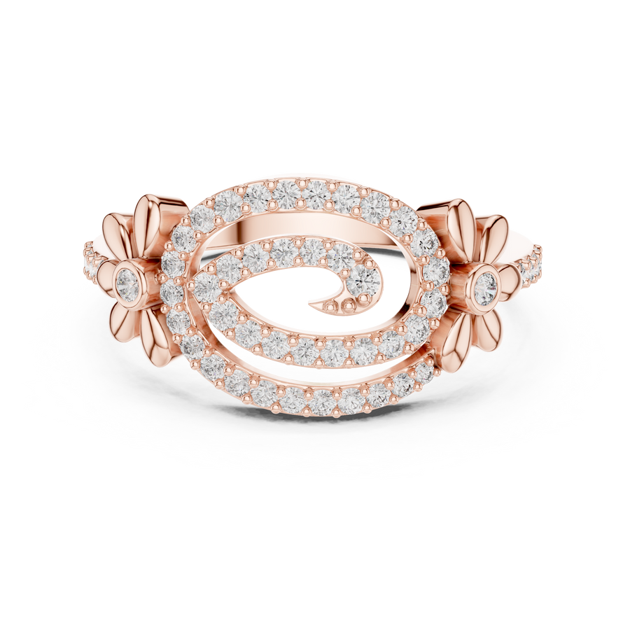 Liana Floral Crossover Lab-Grown Diamond Ring – 0.34CT TW  Solid 14K / 18K Gold Liana Jewels