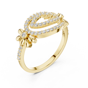 Liana Floral Crossover Lab-Grown Diamond Ring – 0.34CT TW  Solid 14K / 18K Gold Liana Jewels