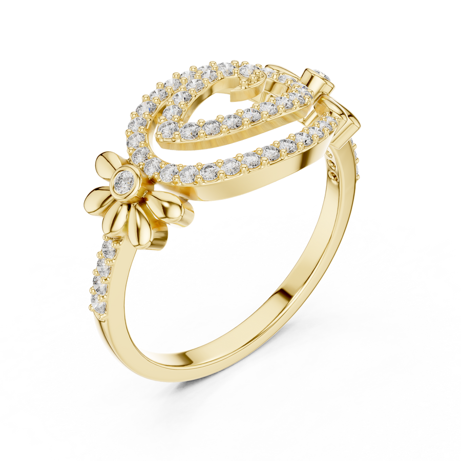 Liana Floral Crossover Lab-Grown Diamond Ring – 0.34CT TW  Solid 14K / 18K Gold Liana Jewels