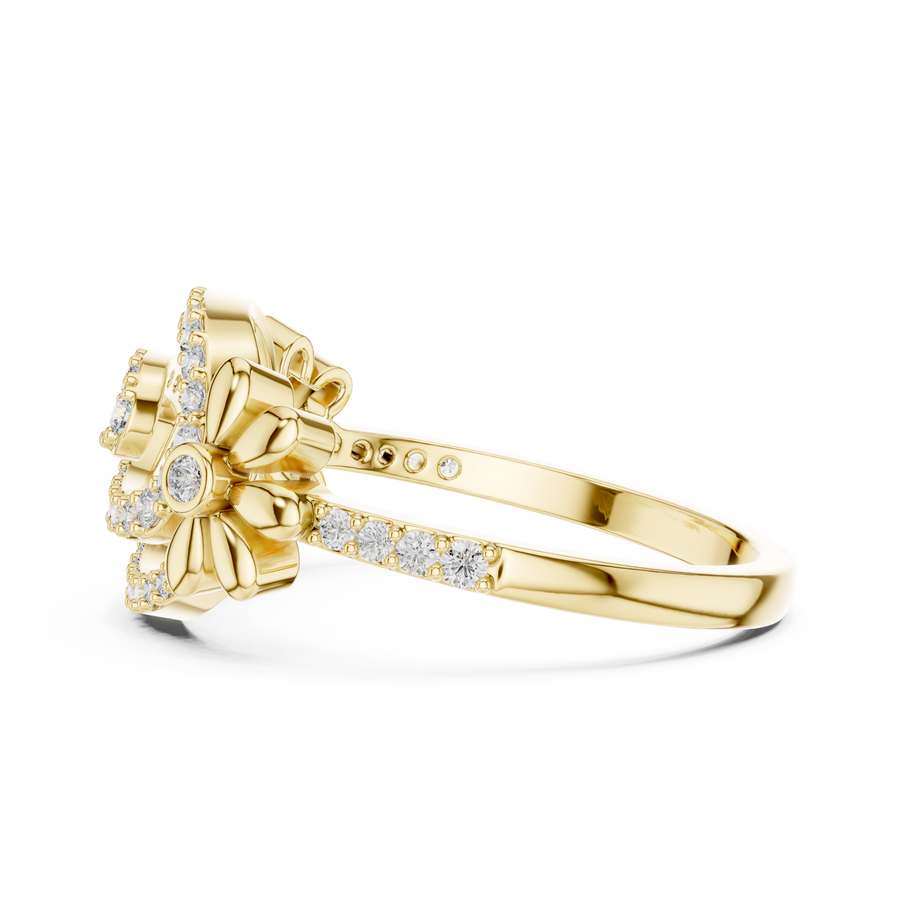 Liana Floral Crossover Lab-Grown Diamond Ring – 0.34CT TW  Solid 14K / 18K Gold Liana Jewels