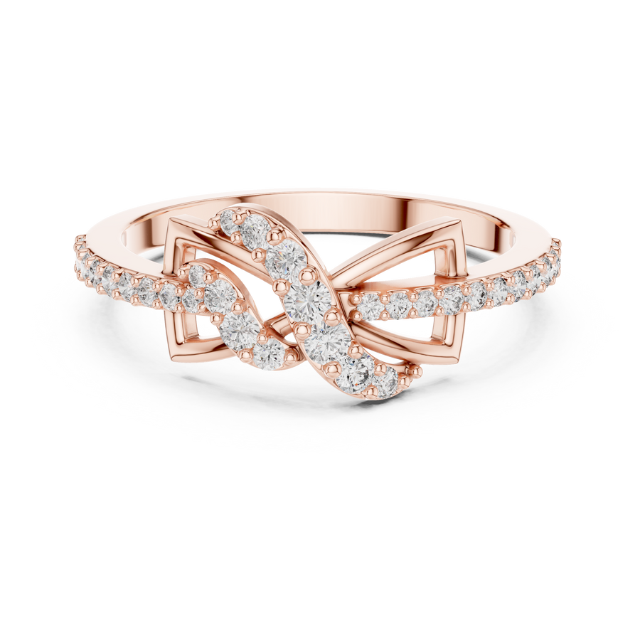 Round Lab Grown Diamond Infinity Knot Ring | 0.28 CT TW | 14K / 18K Gold Liana Jewels