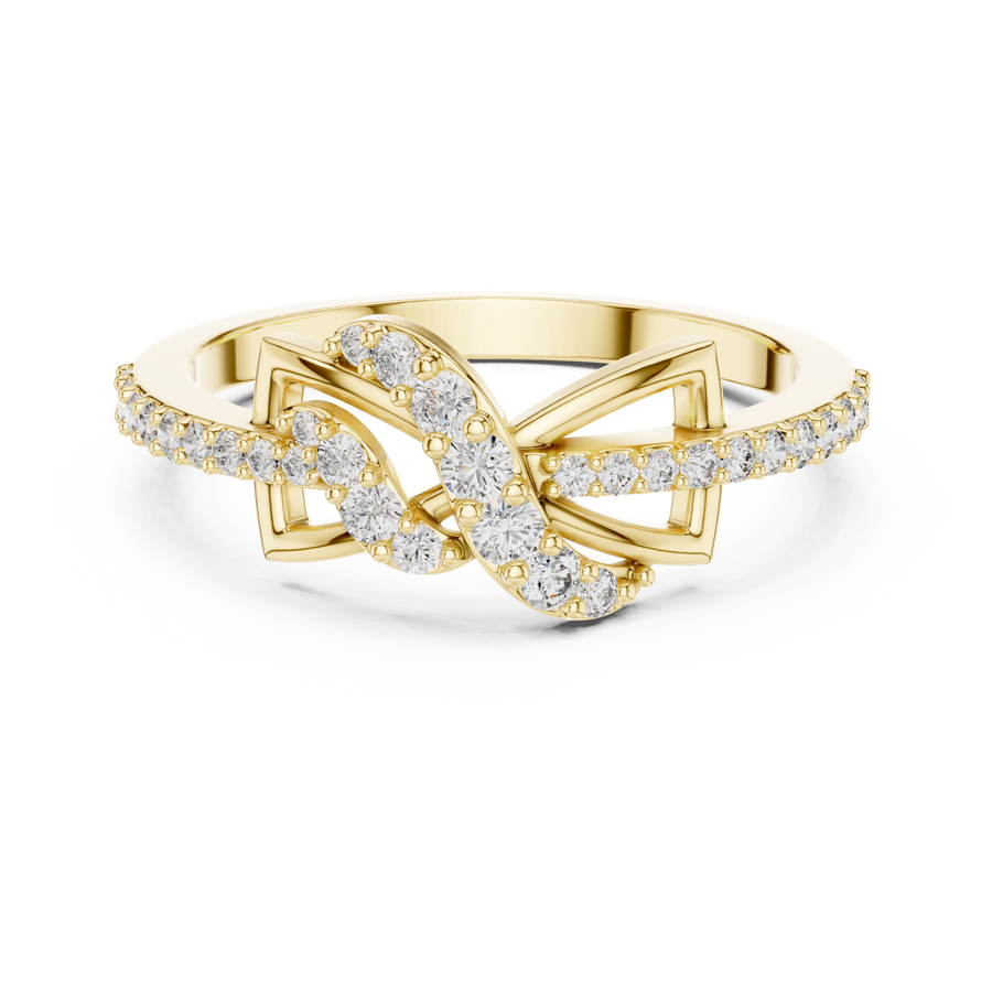 Round Lab Grown Diamond Infinity Knot Ring | 0.28 CT TW | 14K / 18K Gold Liana Jewels
