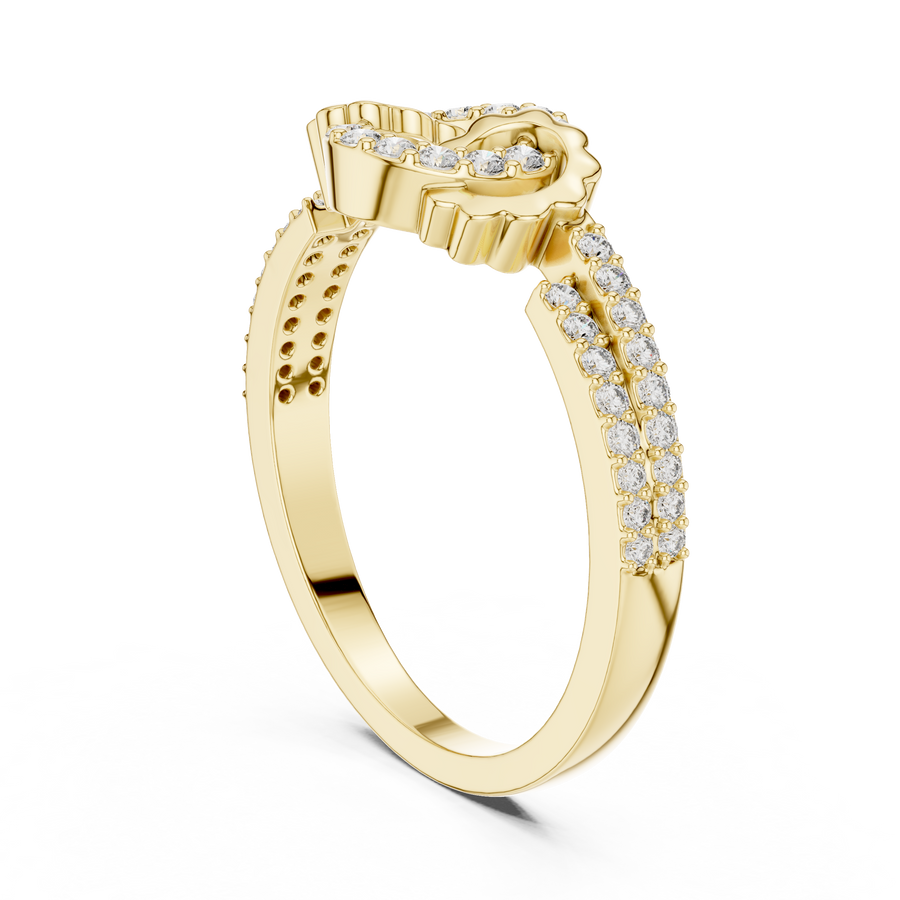 Lab Grown Diamond Open Circle Floral Ring | 0.25 CT TW | 14K / 18K Solid Gold Liana Jewels