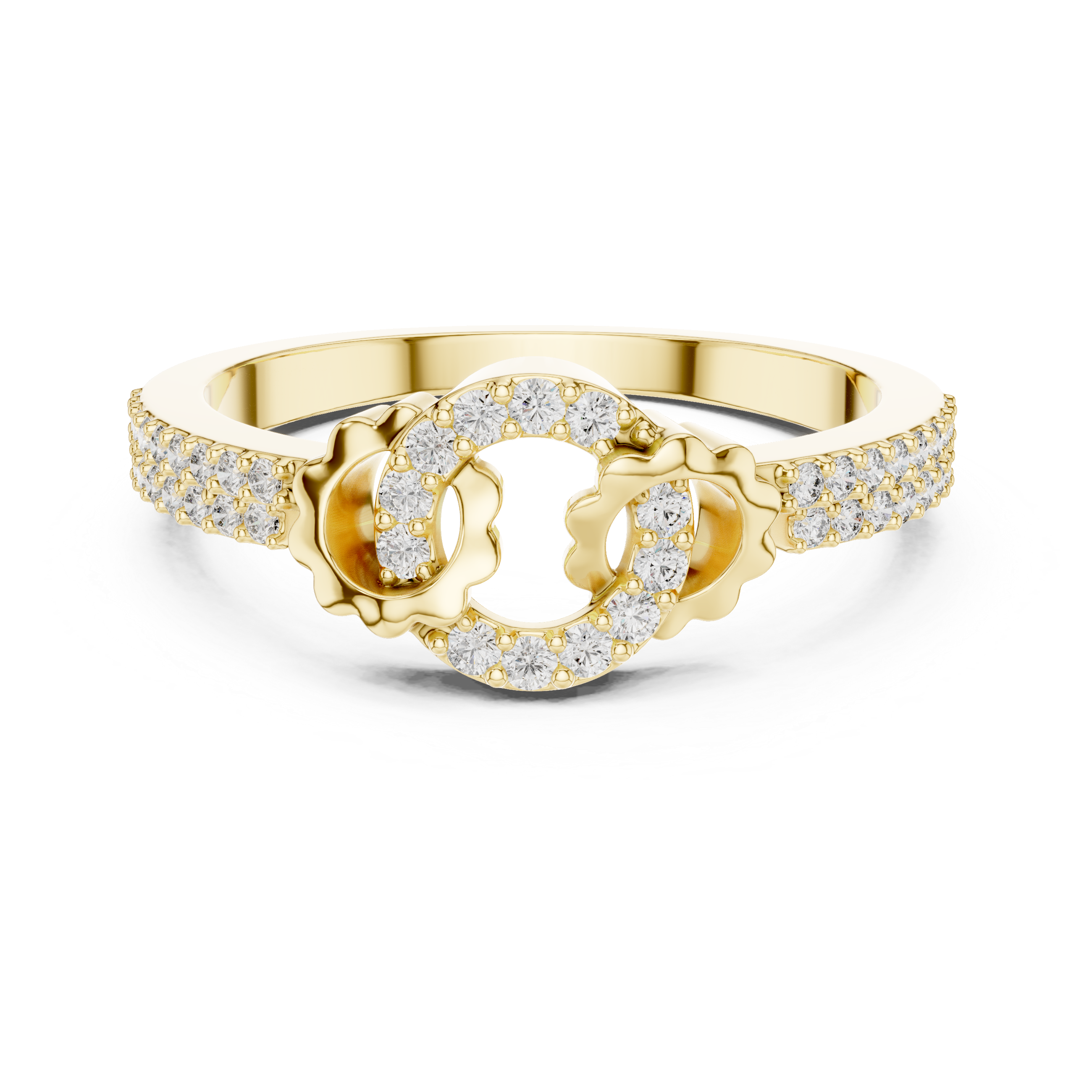 Lab Grown Diamond Open Circle Floral Ring | 0.25 CT TW | 14K / 18K Solid Gold Liana Jewels