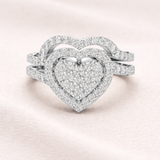 Heart-Shaped Lab-Grown Diamond Halo Ring in Solid Gold – IGI Certified, 0.94 CT TW