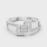 Geometric Pavé Lab Grown Diamond Ring | 0.34 CT | Solid Gold
