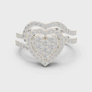 Heart-Shaped Lab-Grown Diamond Halo Ring in Solid Gold – IGI Certified, 0.94 CT TW
