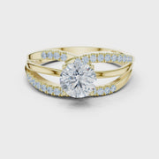 Modern Intertwined Lab-Grown Diamond Ring in Solid Gold – IGI Certified, 0.96 CT TW