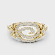 Liana Floral Crossover Lab-Grown Diamond Ring – 0.34CT TW  Solid 14K / 18K Gold