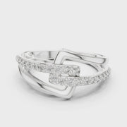 Women's Wedding Gift 0.68 CT Round Lab Grown Diamond Crossover Ring