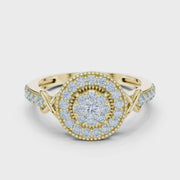 0.52 CT | IGI Certified Round Lab Grown Diamond Halo Engagement Ring