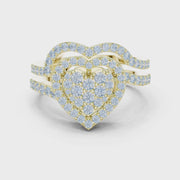 Heart-Shaped Lab-Grown Diamond Halo Ring in Solid Gold – IGI Certified, 0.94 CT TW