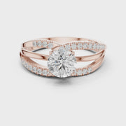 Modern Intertwined Lab-Grown Diamond Ring in Solid Gold – IGI Certified, 0.96 CT TW