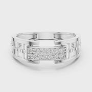 Geometric Pavé Lab Grown Diamond Band Ring | IGI Certified | 14K / 18K Gold