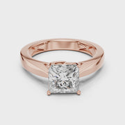 1.50 CT Princess Cut Lab Grown Diamond Solitaire Engagement Ring in Solid Gold 14K/18K – IGI Certified