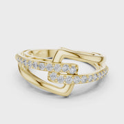 Women's Wedding Gift 0.68 CT Round Lab Grown Diamond Crossover Ring