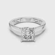 1.50 CT Princess Cut Lab Grown Diamond Solitaire Engagement Ring in Solid Gold 14K/18K – IGI Certified