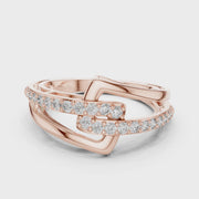 Women's Wedding Gift 0.68 CT Round Lab Grown Diamond Crossover Ring