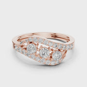 Round Lab Grown Diamond Crossover Ring – 0.52 CT