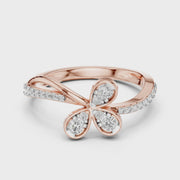 Round Lab Grown Diamond Crossover Ring – 0.35 CT | IGI Certified