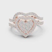 Heart-Shaped Lab-Grown Diamond Halo Ring in Solid Gold – IGI Certified, 0.94 CT TW