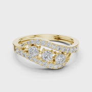 Round Lab Grown Diamond Crossover Ring – 0.52 CT