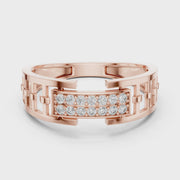 Geometric Pavé Lab Grown Diamond Band Ring | IGI Certified | 14K / 18K Gold