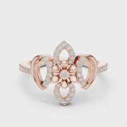 Liana Floral Crossover Lab-Grown Diamond Ring – 0.26 CT