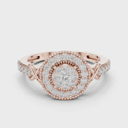 0.52 CT | IGI Certified Round Lab Grown Diamond Halo Engagement Ring