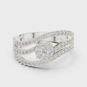 0.77 CT | IGI Certified Round Lab Grown Diamond Engagement Crossover Ring