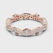 Marquise & Round Lab Grown Diamond Eternity Ring | 0.76 CT | 14K / 18K Solid Gold